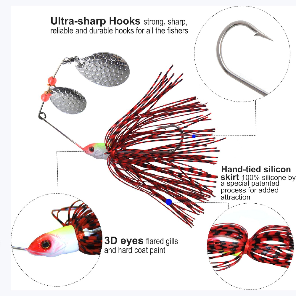 6 uds Spinnerbait Señuelos de  - Fishing Lure Buzzbait reseña y precio